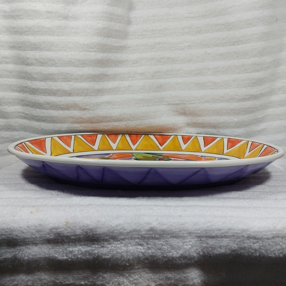 Clay Art Sizzling Chilis Platter Chip Bowl Dish Ceramic Vibrant Southwestern - Picture 4 of 8